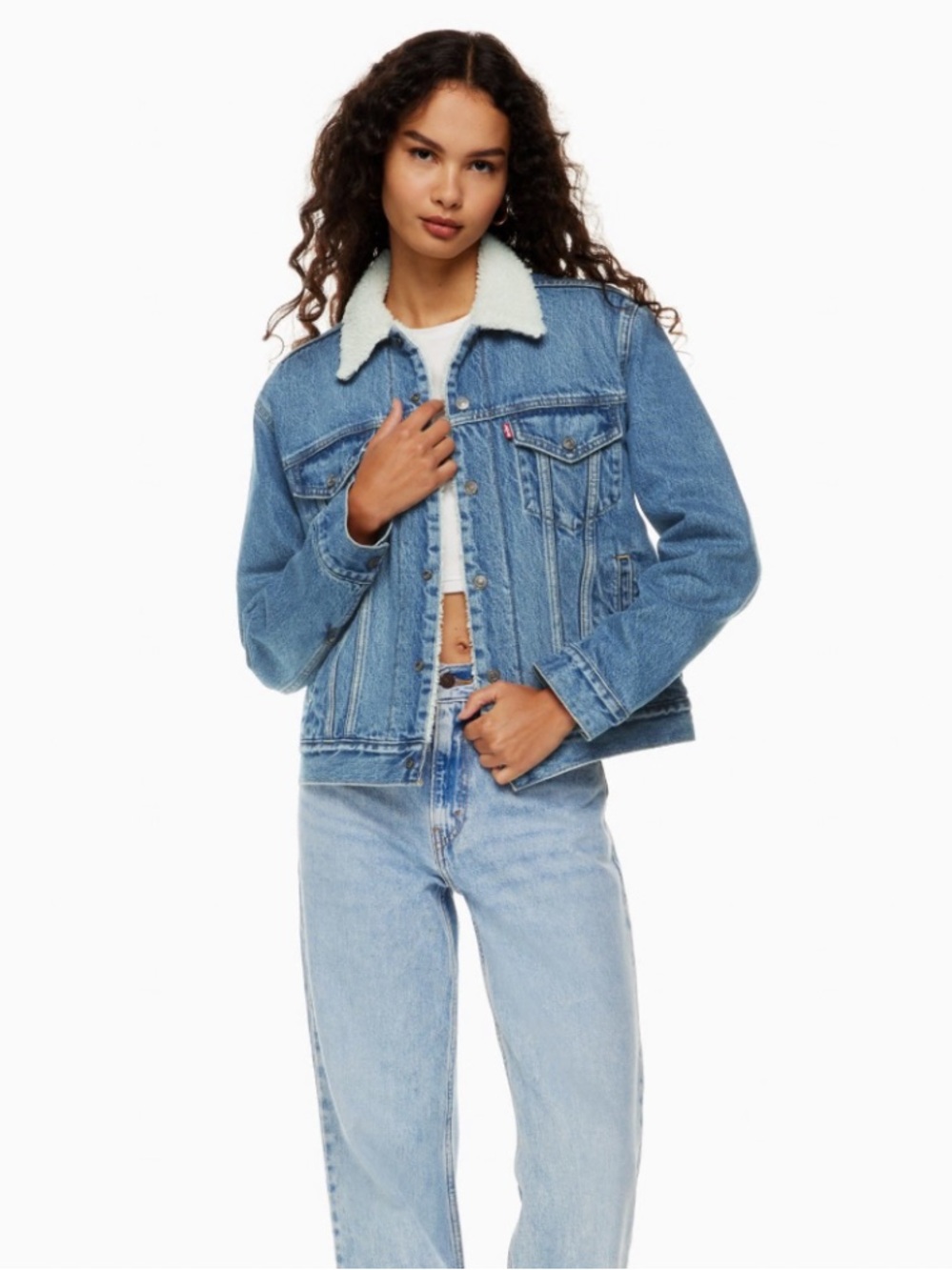 Levi’s Lined Jean Jacket, Sherpa, Trucker, Western, Size 1X, Plus Size